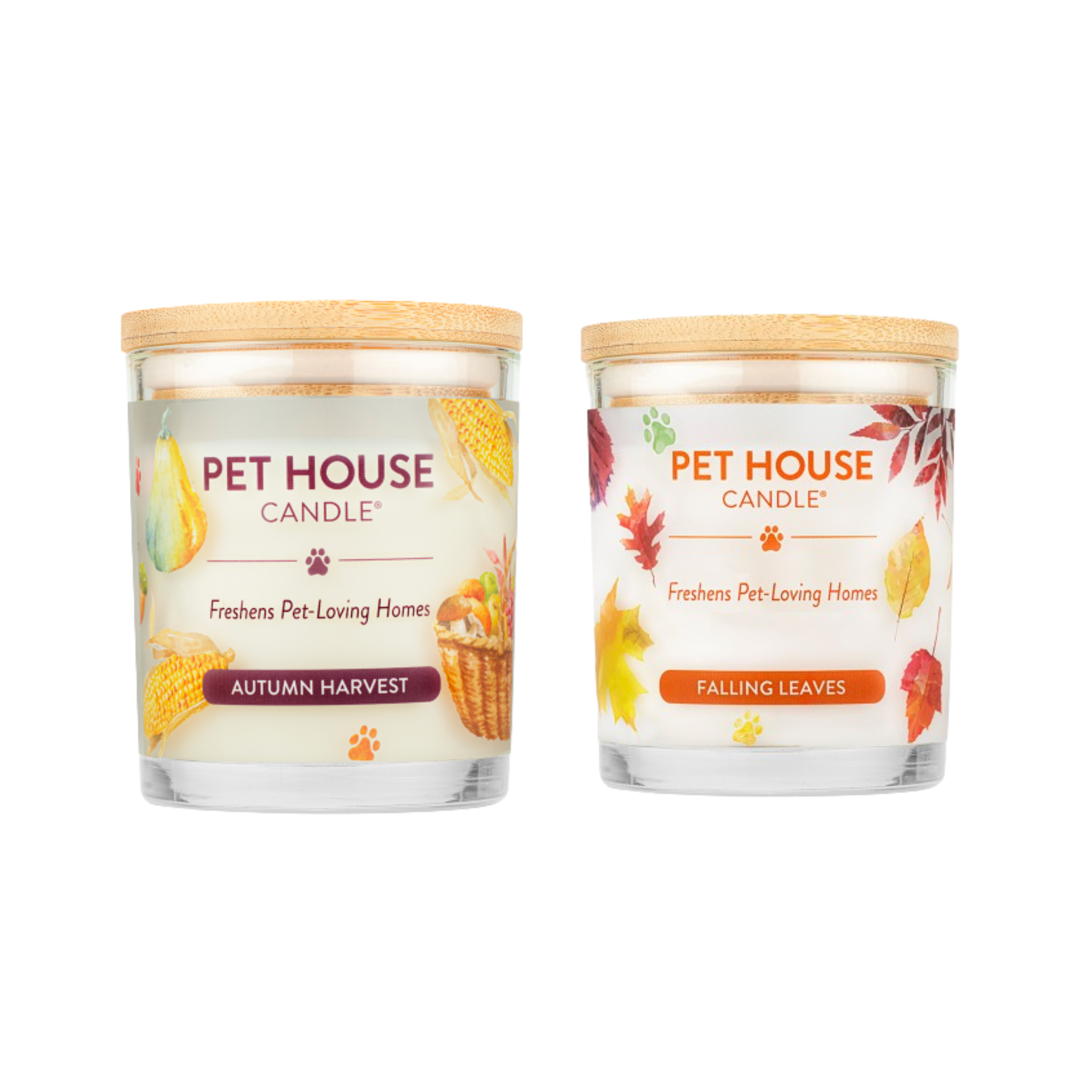 Falling Leaves & Autumn Harvest - Pack of 2 Candles