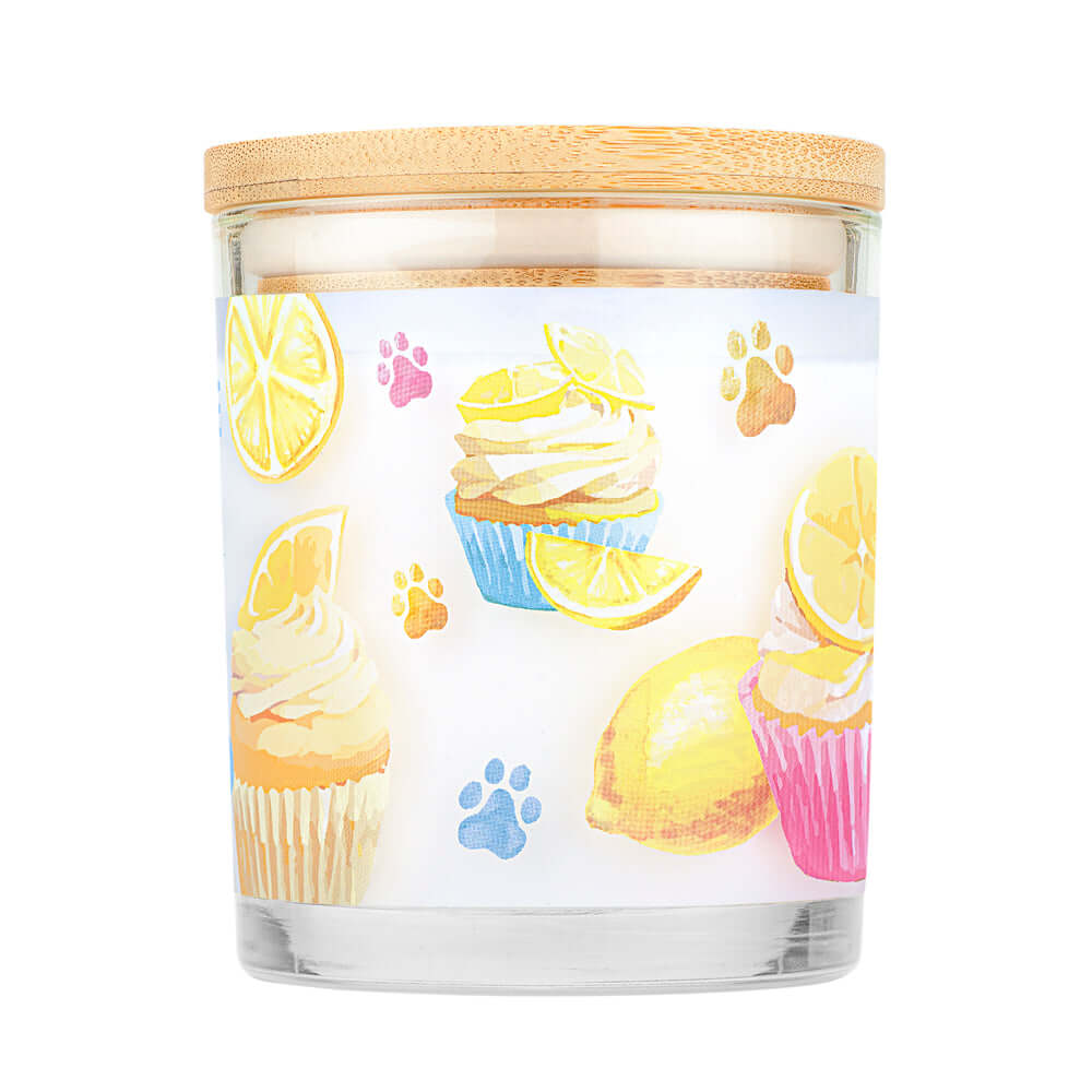 Lemon Cupcake Pet House Candle side view