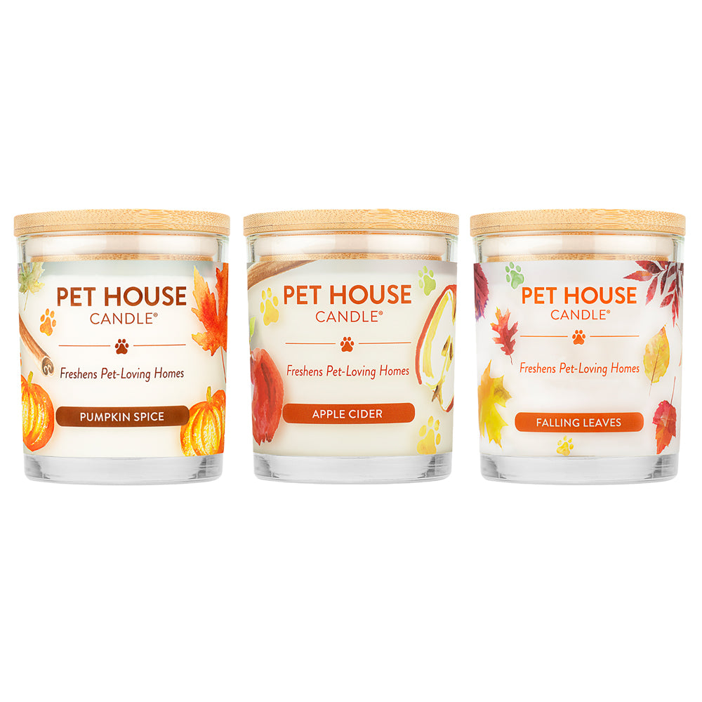 three autumn fragrance Pet House Candles
