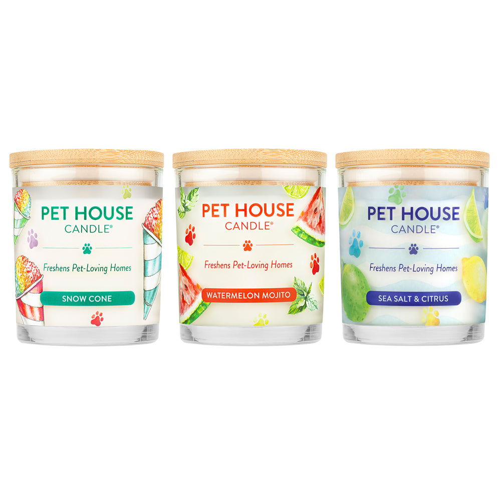 3 summer fragrance Pet House Candles