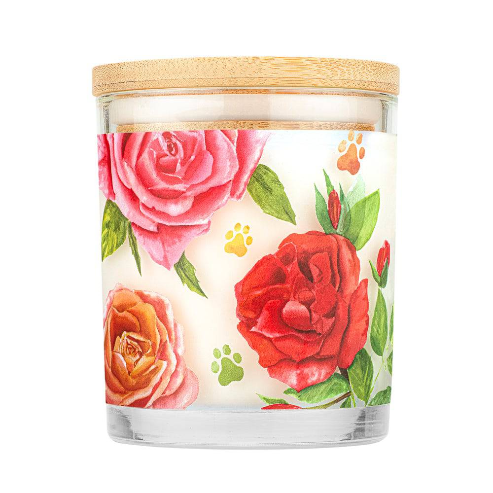 Fresh Cut Roses Candle back